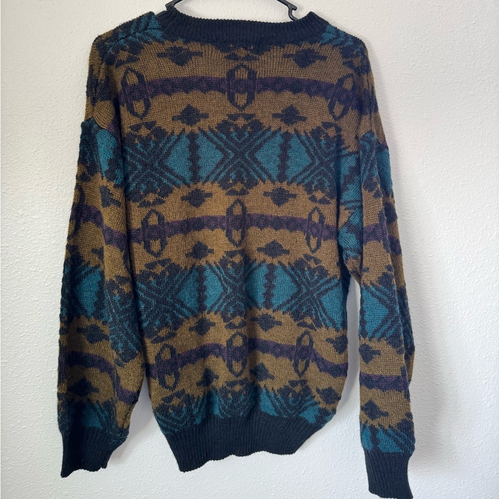 Men's Multicolor Patterned Sweater - Picture 4 of 4